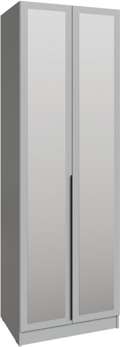 Шкаф Мадрид (0,75) с полками с зеркалом, Камень серый