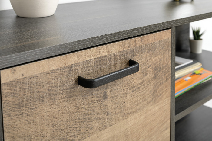 Трувор 13.307.01 Комод + 13.307.02 Комод с ящиками + 13.307.01 Комод, цвет дуб гранж песочный/интра, ШхГхВ 284х37х106,9 см., универсальная сборка