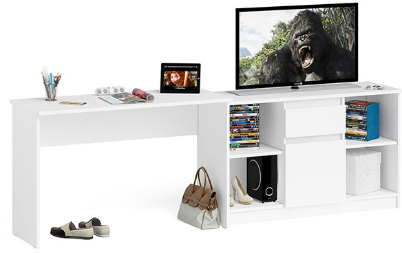 Мори письменный стол МСП1200.1 + Тумба МТВ1204.1, белый