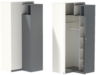 Клео ШКУ-1 Шкаф угловой (Графит / Миндаль)