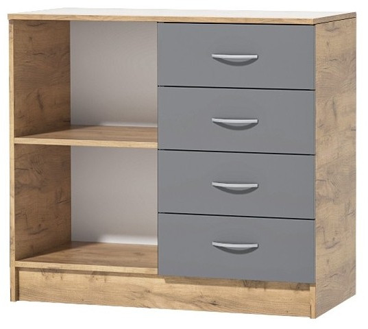 Кэт-7 Комод 1 створка, ящики (Крафт золотой / Миндаль)