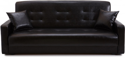 Диван-кровать Аккорд 140х190, книжка, пружинный блок, экокожа, цвет черный