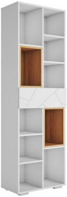 ГРАНЖ Стеллаж СЖ-001 (Белый (Шагрень)/Крафт золотой / Белый софт)