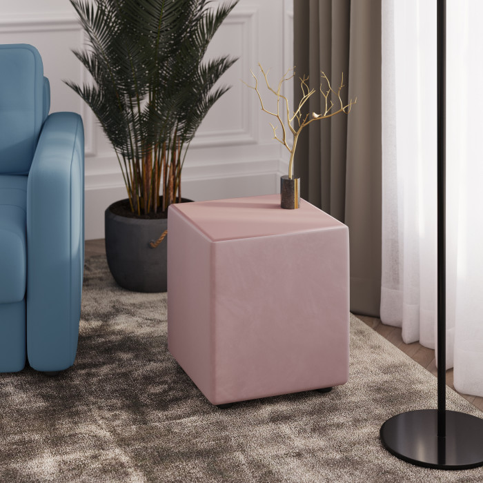Пуфик "Стивен", Пыльная роза/МДФ пудра