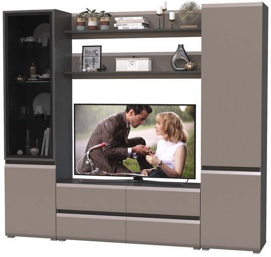 Сидней Комплектация № 069, корпус: антрацит/фасады: МДФ веллюто капучино