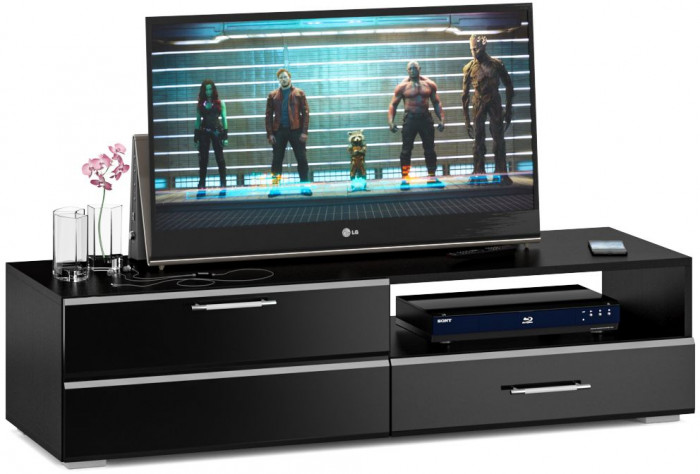 Спальня Стандарт 3-1600Я, венге/фасады ТВ тумбы МДФ чёрный глянец