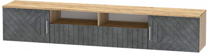 Тумба-3 под ТВ подвесная "Иннэс-7", Крафт золотой/Бетон графит