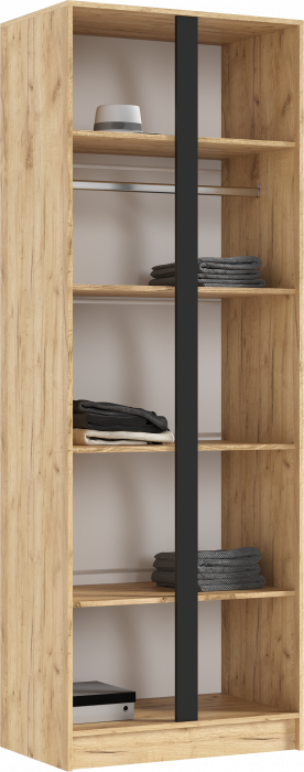 Келвин Шкаф 2-х створчатый (800) (Белый Глянец, Дуб Крафт)