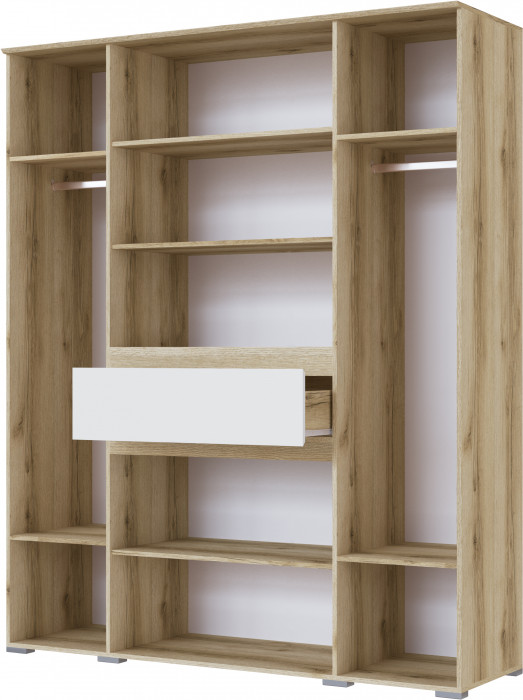 Плейона Шкаф 4-х створчатый делано/белый