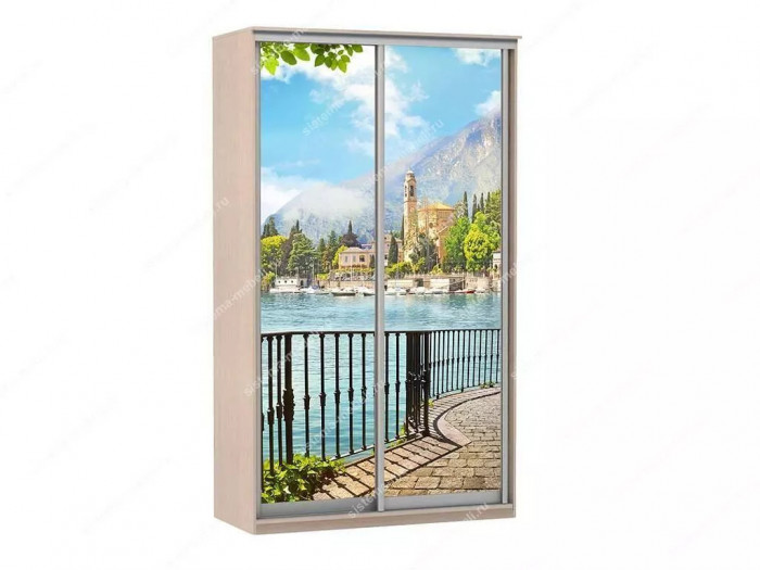 Шкаф купе Модерн 1190х600 2-х дверный 2-х секционный фотопечать №4 ясень