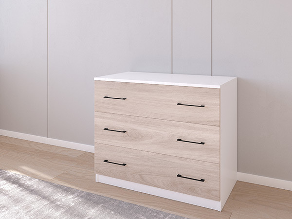 Комод 01/16 90х50х75 Белый/Кастелло Серый