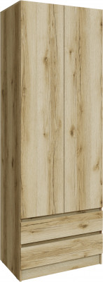 Шкаф Мадрид (0,8) с 2 ящ. без ручек без зеркала, Дуб делано