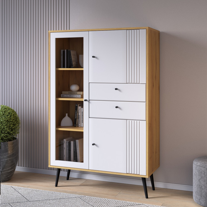 Шкаф низкий (1 стеклодверь)  Вега Саксония