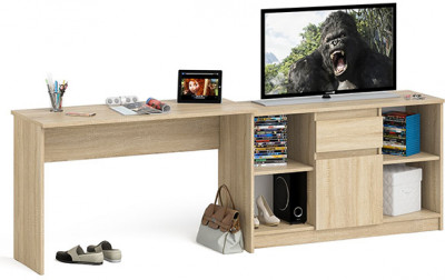 Мори письменный стол МСП1200.1 + Тумба МТВ1204.1, дуб сонома