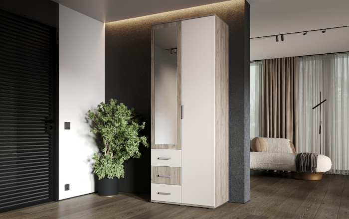 Шкаф 2-х створчатый Белла, Крафт серый/Кашемир