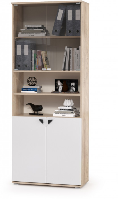 Бостон № 48, дуб эндгрейн элегантный/фасады МДФ милк рикамо софт