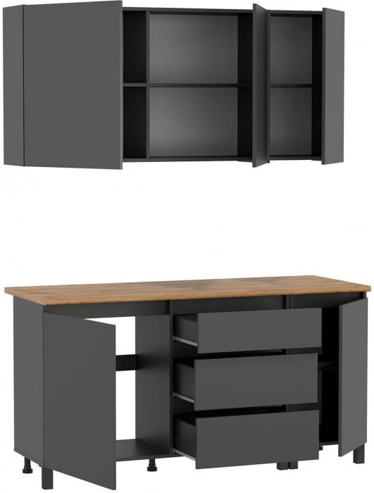 Кухня София 1600 диамант серый