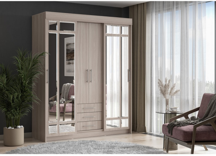 Шкаф-купе Фортуна, ясень шимо светлый