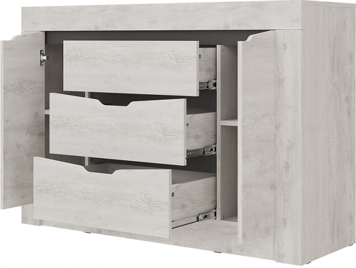 "Леонардо" КМ-12 комод Бетон пайн светлый/графит