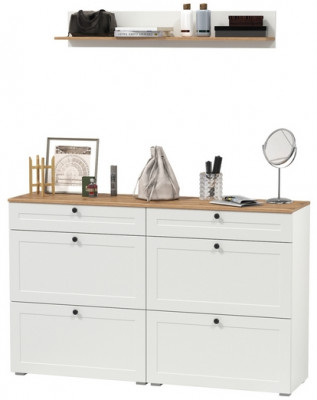 Остин Прихожая 66, цвет белый шагрень/дуб крафт золотой, ШхГхВ 160х41,6х160 см.