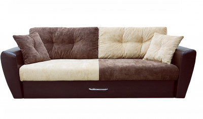 Диван-кровать Амстердам Люкс, 160х195, еврокнижка, пружинный блок, велюр/экокожа, комби