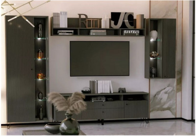 Модульная гостиная Оливия, композиция 1 (Графит, Графит Софт)