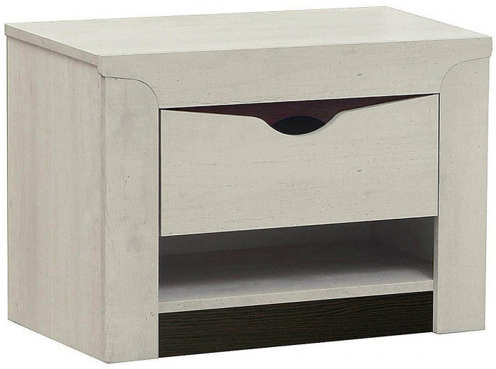 33.12 Лючия тумба прикроватная Бетон пайн белый/венге