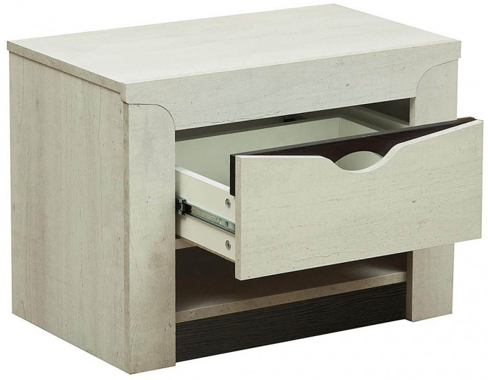 33.12 Лючия тумба прикроватная Бетон пайн белый/венге