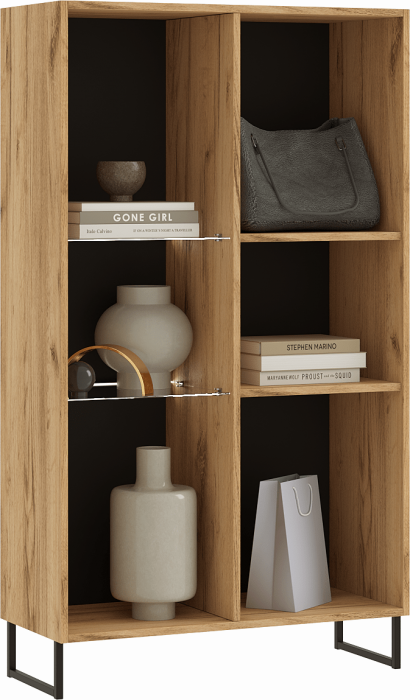 Нэнси LOFT Шкаф-стекло (ЛДСП) (Дуб Крафт белый)