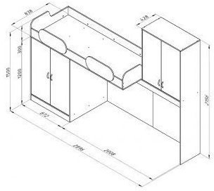 Дельта-18.04 Кровать-чердак верхняя