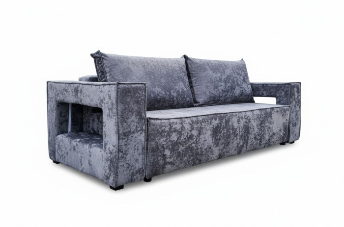 Диван-кровать Лофт Люкс Плюш с подсветкой, еврокнижка, независимый пружинный блок, 140х195, серый