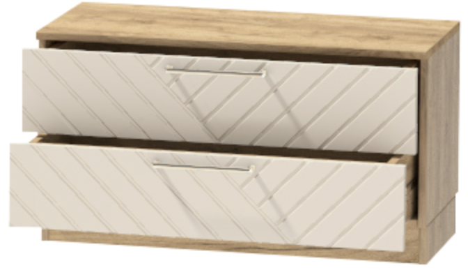 Тумба-5 прикроватная напольная "Иннэс-7", Крафт золотой/Тирамису матовый