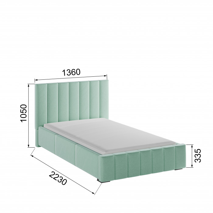 Нега Кровать интерьерная 120 мятный, ортопед