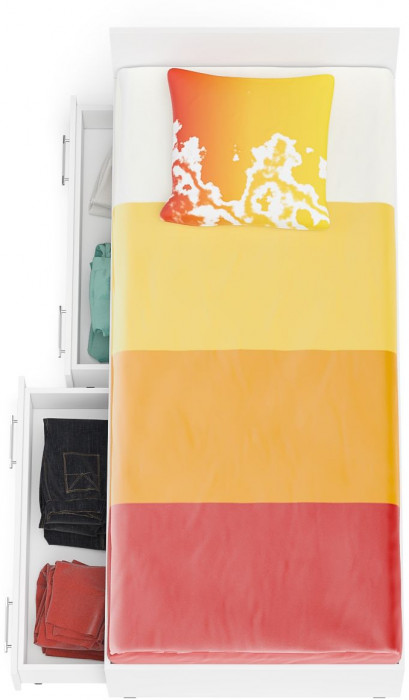 Мори Кровать с ящиками 0900, белый