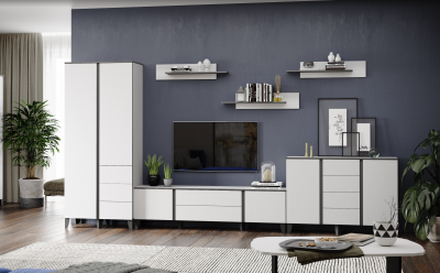 Модульная Гостиная Амара, композиция 2, Белый/Графит серый