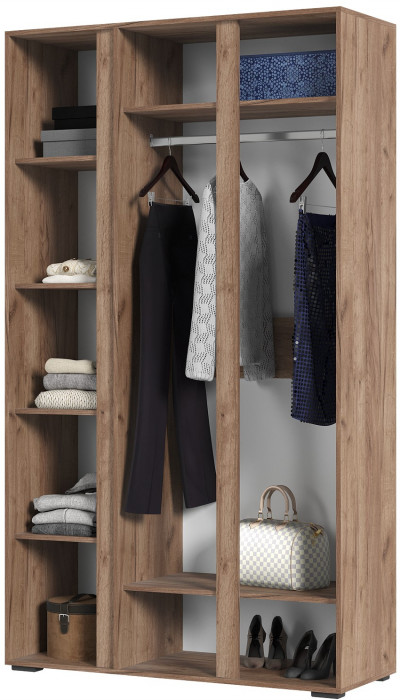 Хелен ШК 02 Шкаф 3х створчатый с зеркалом (1,200х2,100х0,460) кашемир/дуб крафт табачный