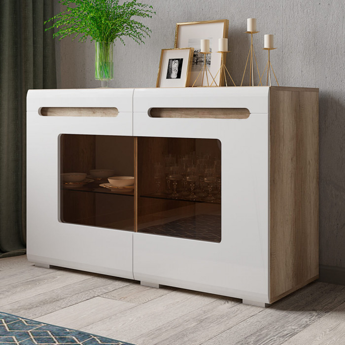 Спальня "Наоми" КМ-10 дуб каньон/белый глянец МF07