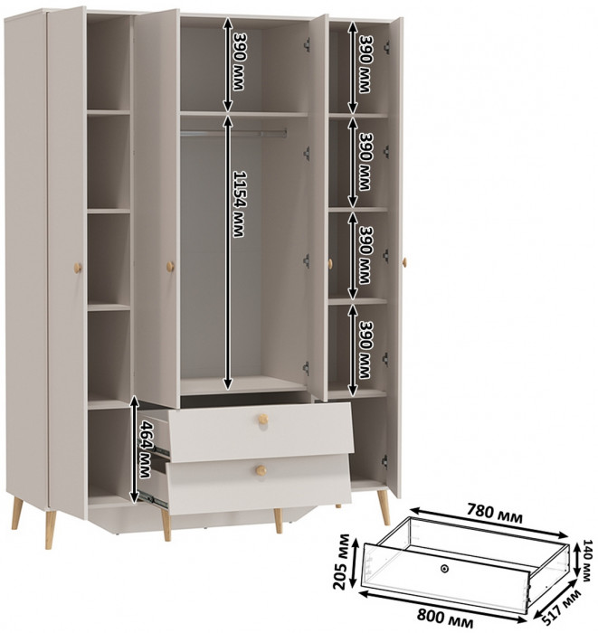 Афина Спальня 16-1600, кашемир серый