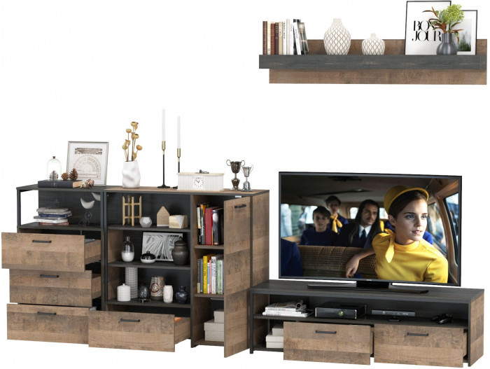 Трувор Гостиная 012, дуб гранж песочный/интра