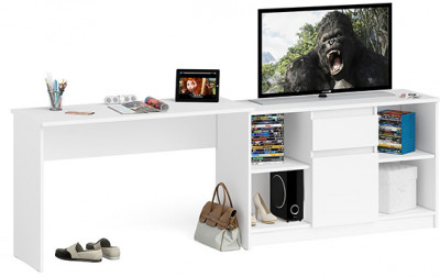 Мори письменный стол МСП1200.1 + Тумба МТВ1204.1, белый