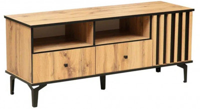 Тумба под ТВ Либерти 51.06 (опора h150) Дуб вотан/Черный