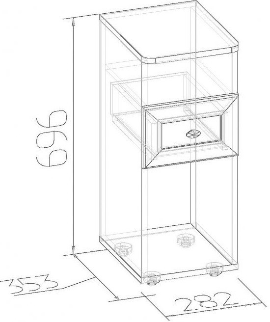 Тумба прикроватная Шерлоск 51, ясень светлый