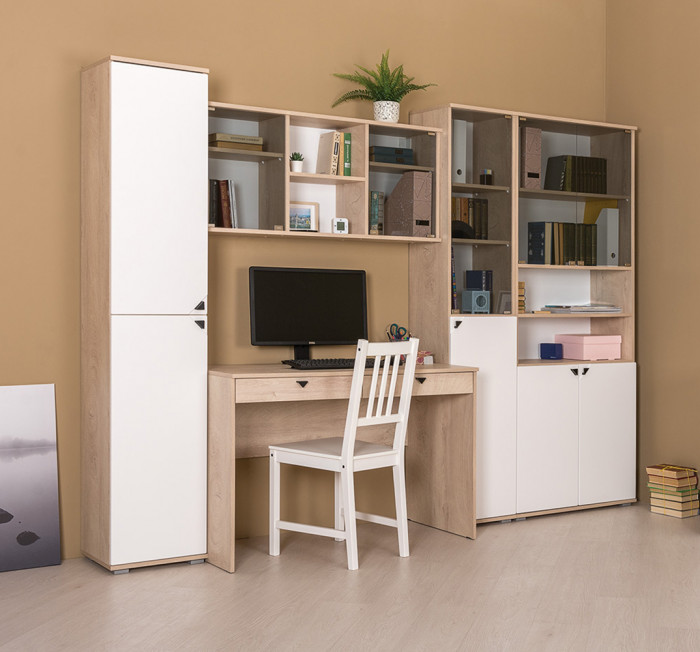 Бостон № 33, дуб эндгрейн элегантный/фасады МДФ милк рикамо софт