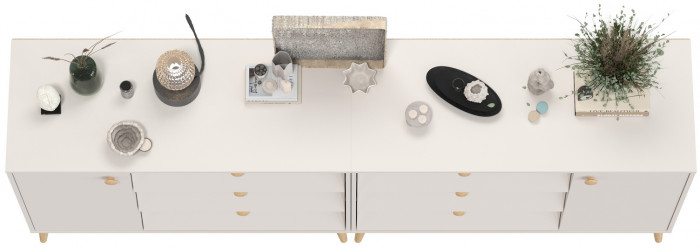 Афина Спальня Комод с дверкой и тремя ящиками х 2, кашемир серый