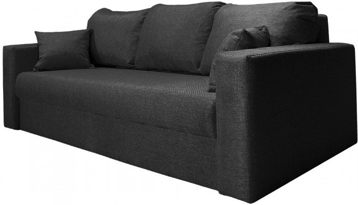Диван-кровать Ливерпуль, 160х195, раскладной, еврокнижка, велюр, черный