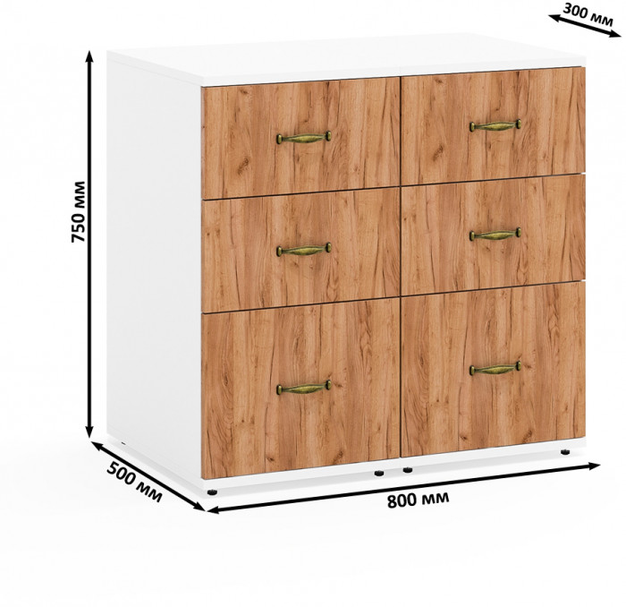 Лидер-8 Тумба МД 3.16 2 шт., белый шагрень/крафт золото