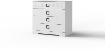 Комод с 4-мя ящиками "Римини" - Белый текстурный/Дуб полярный