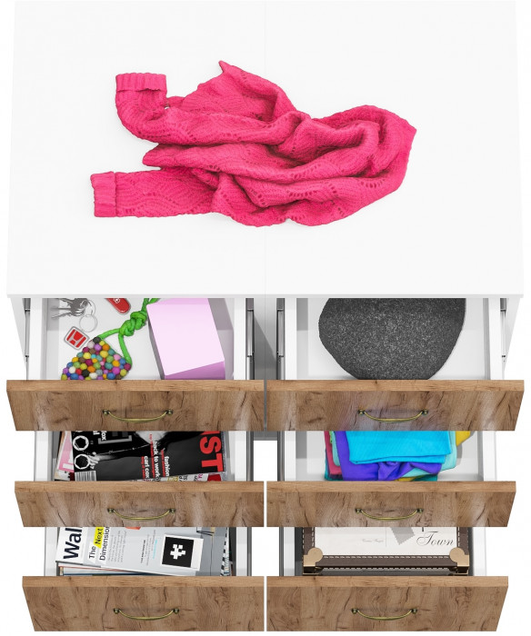 Лидер-8 Тумба МД 3.16 2 шт., цвет белый шагрень/крафт золото, ШхГхВ 80х50х75 см., универсальная сборка