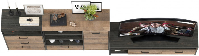 Трувор Гостиная 011, дуб гранж песочный/интра