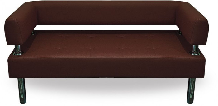 Диван Бизнес 140, экокожа, коричневый